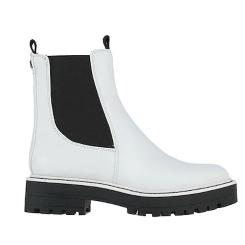 Sam Edelman Laguna White and Black Ankle Booties